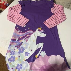 Purple and Pink Unicorn Kids Dress